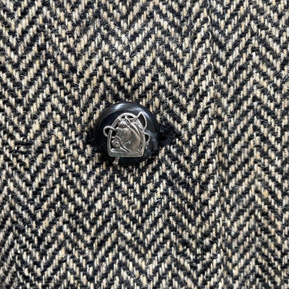 VINTAGE LAUREN RALPH LAUREN TWEED EQUESTRIAN 100% WOOL BLAZER IN HERRINGBONE - Picture 8 of 9